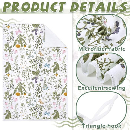 Bencailor 4 Pcs Wild Flower Kitchen Towels Wildflower Floral Hand Dish Towels