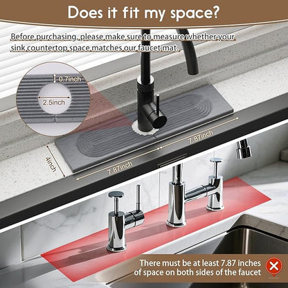 Faucet Mat for Kitchen Sink, Diatomite Quick Drying Tray, 15.8 Inch Kitchen