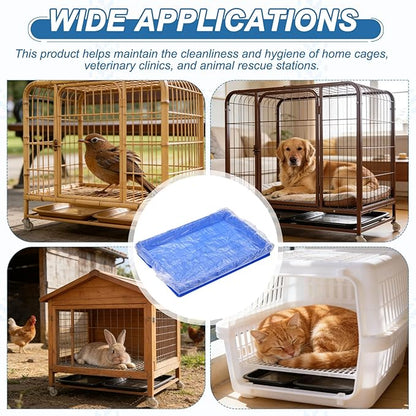 Disposable Bird Cage Liners, Clear Plastic Cage Liners for 24x16 Inch Pallets Tray Universal Elastic Film, (30 Pcs), Intended for Parakeet/Cockatiels/Rabbit/Guinea Pig