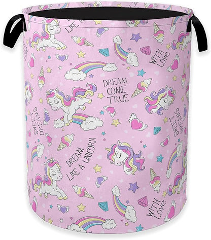 Laundry Hamper, Dreamy Rainbow Portable Collapsible Laundry Room Organization
