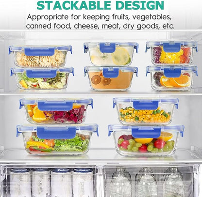 34pcs Glass Food Storage Containers