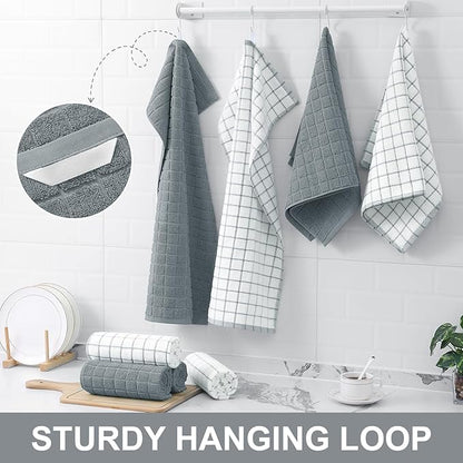 Homaxy Premium Cotton Kitchen Towels 16"x 28", Large Natural Ring Spun 390 GSM
