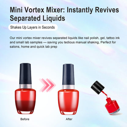 Mini Vortex Mixer, Nail Polish Shaker, Paint Shaker & Paint Mixer for Gel Polish, Acrylic Paints, Eyelash Adhesives, Tattoo Ink, Lab Vortex Mixer for Centrifuge Tubes and Test Tubes (Blue)