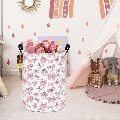 HUNRUNG Laundry Hamper, Large Canvas Fabric Lightweight Storage Basket Toy