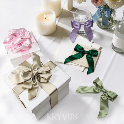 Kryvus Emerald Green Satin Wired Ribbon, 1.5 inch X Continuous 10 Yards Luxury Double Faced Satin Wire Edge Ribbon for Gift Wrapping, Wreaths, Flower Bouquet, Wedding Decorations, Home Decor
