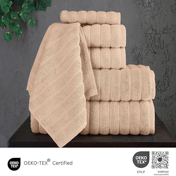 Classic Turkish Towels CTT Luxury 6 Piece Towel Set, 100% Turkish Cotton