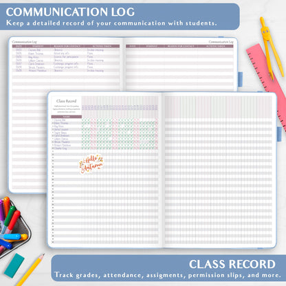 Legend Teacher Planner – Undated Lesson Plan Book for Teachers with Weekly & Monthly Calendars - Classroom Organization & School Year Planner – 8.5”x11.5” Hardcover (Periwinkle)