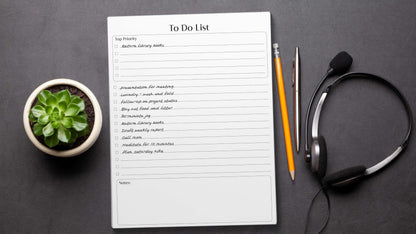 Better Office Products To Do List Notepad, 8.5" x 11", Planning Note Pad, 50 Sheets, Daily Agenda Productivity Checklist Organizer, (4 Pack)