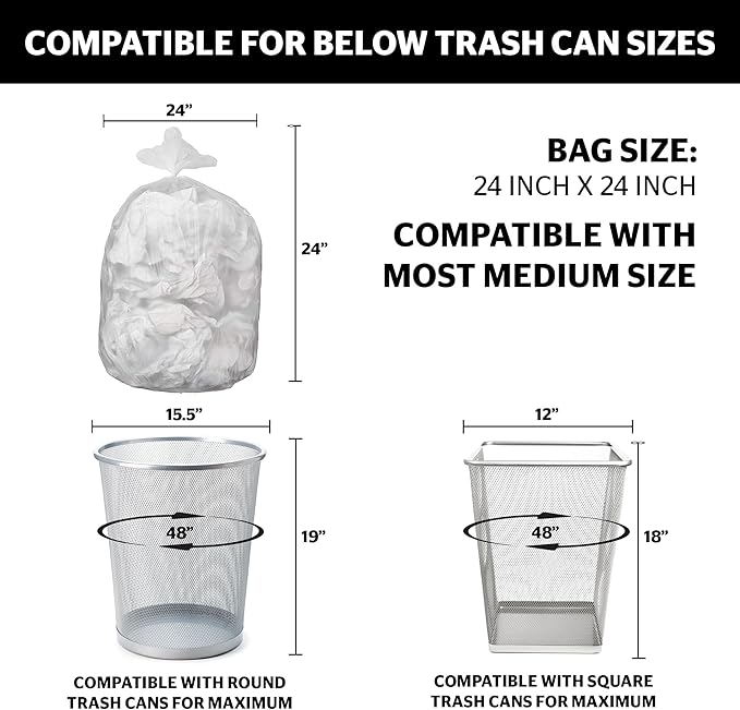 Aluf Plastics High Density Trash Bags, 10 Gallon, 6 Micron,