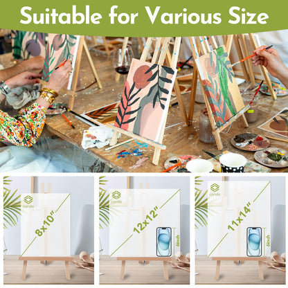 Conda 2 Pack 18 Inch Wooden Tabletop Easel Stand, A-Frame Art Painting Easel for Painting, Display & Art Creation, Canvas Holder for Artists, Students & Hobbyists