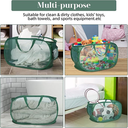 Sturdy Mesh Pop Up Laundry Hamper, Collapsible Laundry Baskets