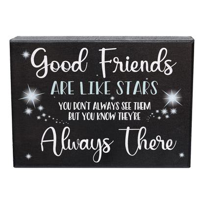 Good Friends Are Like Stars Wooden Sign Sentimental Gift for Best Friend, Rustic Wall Hanging Decor, Friendship Keepsake, American Made, Thoughtful Birthday