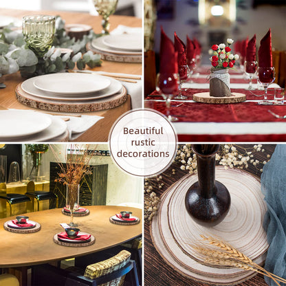 Maputune 8 Pcs 7-8 in Large Unfinished Wood Slices for Centerpieces, Natural Rustic Wooden Plate for DIY Craft, Round Wood Chips for Signage Painting Wedding Party Christmas Decor