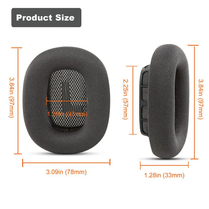 Earrock Ear Cushions Replacement for AirPods Max Headphones,Mesh Fabric Covered Earpads with Memory Foam and Magnet (Green)
