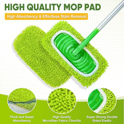 6-Pack Reusable Mop Pads Fit Swiffer Sweeper, Microfiber Cleaning Mop Pads