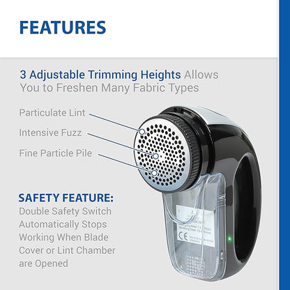 Fabric Shaver with Rechargeable Battery | Bonus Replacement Blade Included |