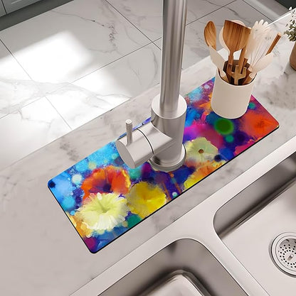 Kitchen Sink Splash Guard Faucet Mat -1 PC Super Absorbent Fast Drying Mat Sink