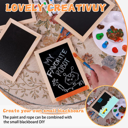 Small Chalkboard with Frames, Mini Wooden Double Sided Chalkboards, Learning and Handwriting Without Tears, Slate Board Signs School Supplies for Classroom Party Home Office,5 x 7 Inch(7PCS)