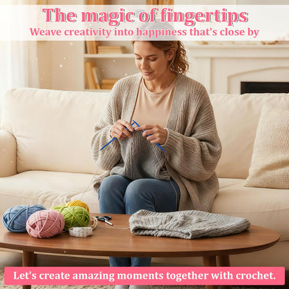 Oqqlin Double Point Knitting Needles Set, 55 Pcs 6 Inch Aluminum Knitting Needles 11 Size Multicolor Straight Knitted Needle for Beginner, Handmade, Sweaters, Scarves, Any Weave Yarn Projects