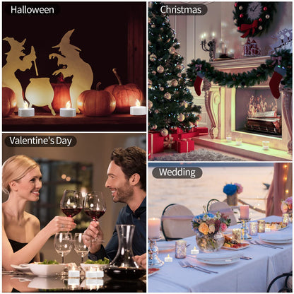 KOABY 200 Pack Warm White LED Tea Lights, Last 100H+, Flickering Flameless Battery Operated Tea Lights for Decor