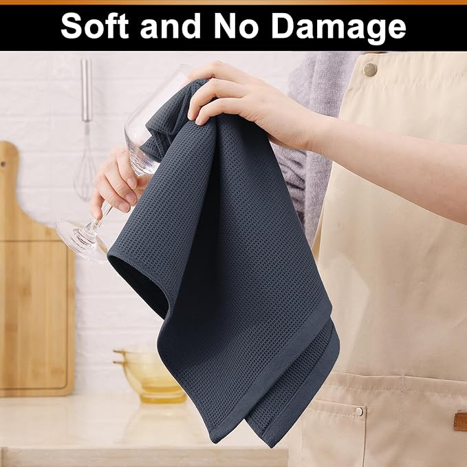 Homaxy 100% Cotton Kitchen Towels and Dishcloths Set