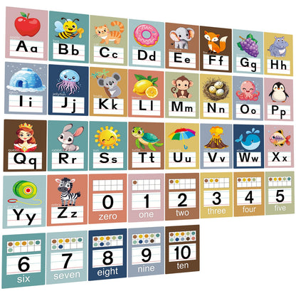 Adduster Alphabet Letters for Wall - ABC Alphabet Poster Classroom Wall Alphabet Alphabet Wall Chart Kindergarten Elementary Classroom Wall Decor Daycare Homeschool Supplies (Bohemia)