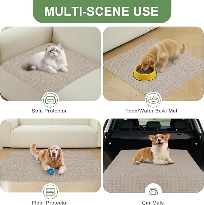 Washable Pee Pads for Dogs, 2 Pack Reusable Puppy Pads Dog Pads, Non-Slip Dog Pee Pads, Leakproof Pet Pee Pads Wee Wee Pads for Dogs. (Brown, 40"x40"(Pack of 2))