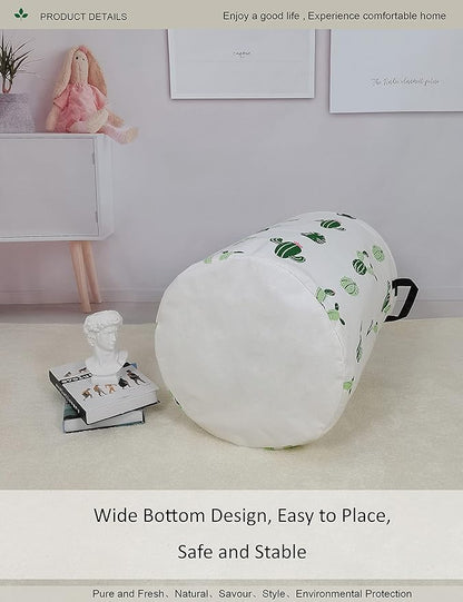 Round Fabric Storage Bin, Decorative Basket, Organizer Basket