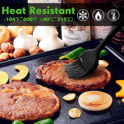 HOTEC 600℉ Heat Resistasnt Basting Brushes, BPA Free Silicone Pastry Brush