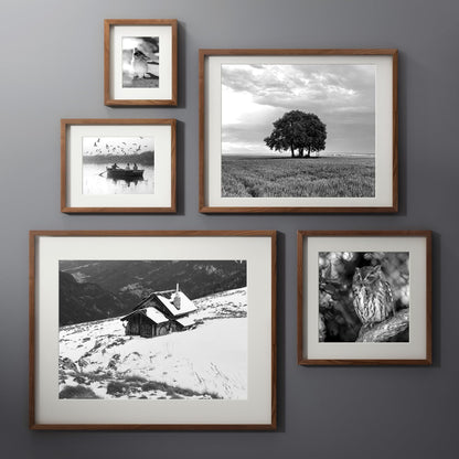 8x10 Picture Frame, USA-Sourced Natural Walnut Wood Photo Collage Frame with HD Tempered Glass, Modern Simple 8 x 10 Wooden Frame Matted to 5x7, Gallery Wall Frames for Art, Wall or Tabletop Display