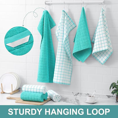 Homaxy Premium Cotton Kitchen Towels 16"x 28", Large Natural Ring Spun 390 GSM