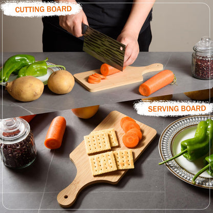 AWIZOM 6 Pcs Small Bamboo Cutting Board Bulk 11x5 Inch Personalized Wood Chopping Board Customized Laser Engraving Charcuterie Boards for Wedding Mother's Day Housewarming Present,0.39" Thick