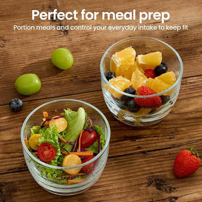 Glass Meal Prep Bowls Set - Leakproof Lids,13 oz (4-Pack Multicolored) Perfect for Meal Prepping, Portion Control, and On-the-Go Lunches BPA-Free