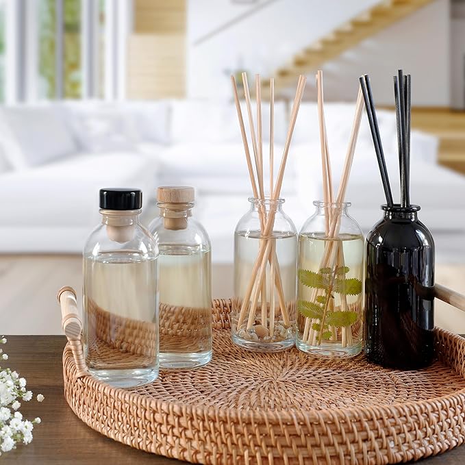 Urban Naturals Honeysuckle & Jasmine Reed Diffuser Oil Scented Sticks Set– Hyacinth, Cassis, Neroli & Geranium | Long Lasting Air Freshener for the Bedroom, Bathroom or Office | Made in the USA