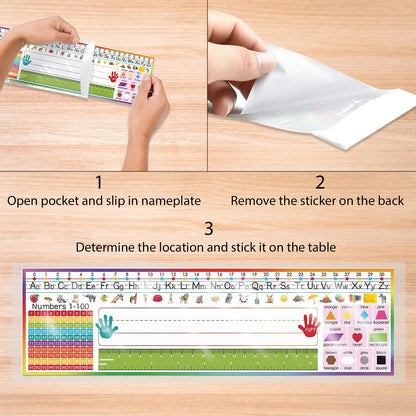 40 PCS Nameplate Pocket,14.5x4.5 Inch Adhesive Desk Nameplates Name Tag Pocket (Thickness:7 mils)