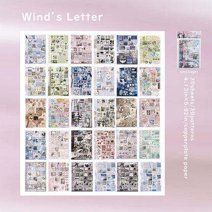 600+Japanese Stickers for Journaling Supplies,30 Sheets Decorative Scenery Sentences Themed Japanese Sticker Book for Scrapbooking,Junk Journal Supplies, DIY Crafts (Monsoon)