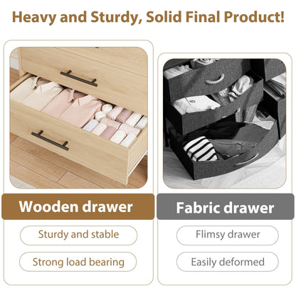 MilleLoom Tall Dresser for Bedroom, 50.5Inch 5-Drawer Chest of Drawers, Wooden Vertical Dresser with Deep Storage Drawers, Freestanding Narrow Closet Organizer for Living Room, Entryway