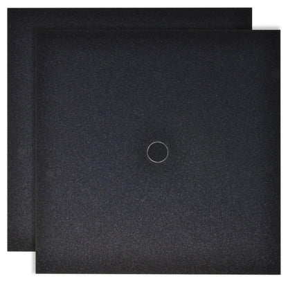 Graduation Cap Topper Kit 25 Count 9x9 Inch Black Glitter Caps with 150 Adhesive Dots for DIY Decorating Mortarboard Decoration Supplies