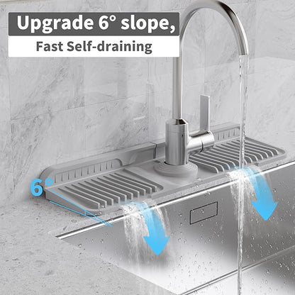 WAFT YEARN 17X5 Inch Silicone Durable Faucet Mat Kitchen Sink Splash Guard