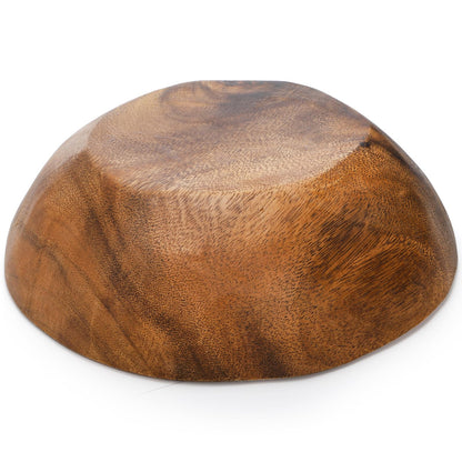 ZENFUN Wooden Decorative Bowl, Wood Round Serving Bowl, Walnut Tray Dish Kitchen Dining for Fruits, 9.4" Diameter x 2.5" Height, Seamless