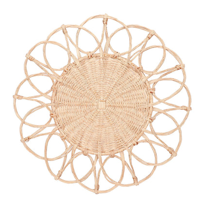 GIFTER Handcrafted Woven Rattan Wall Hanging Rustic Nature-inspired Art Decor for Farmhouse Living Room Bedroom More