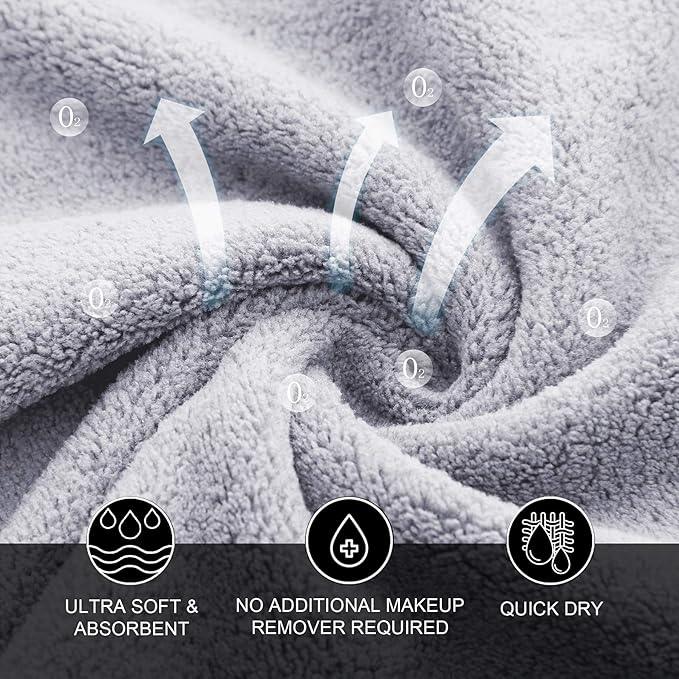 MOONQUEEN Microfiber Facial Cloths Fast Drying Washcloth 12 Pack