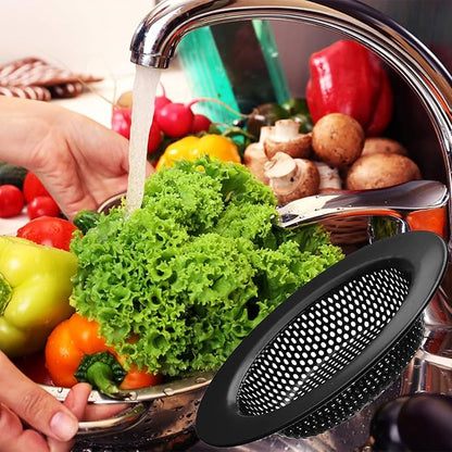 2 Pcs Black Stainless Steel Mesh Sink Drain Strainer, 3.54" Top/2.16" Kitchen