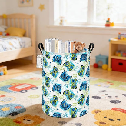 FANKANG Storage Basket, Nursery Hamper Canvas Laundry Basket Foldable