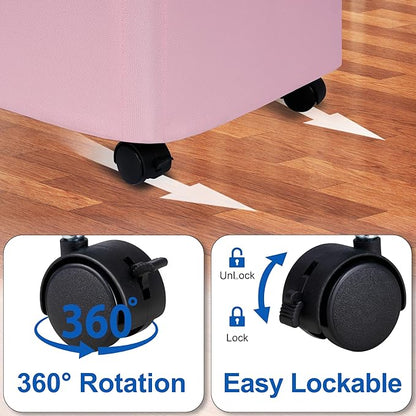 Slim Laundry Hamper with Lid and Wheels, Small Rolling Laundry Basket with