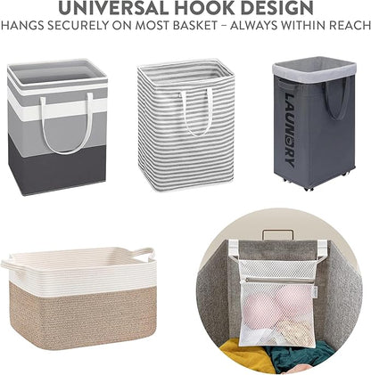 2Pcs Mesh Laundry Bags for Delicates w/Hooks, Hanging Durable Laundry Mesh Wash