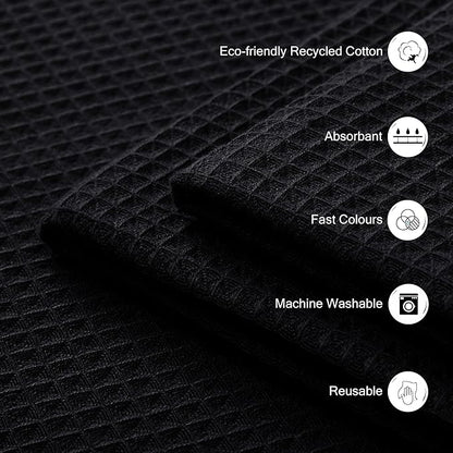 Encasa XO' Waffle Weave Face & Hand Towels – 12"x12", Kitchen & Travel – Small