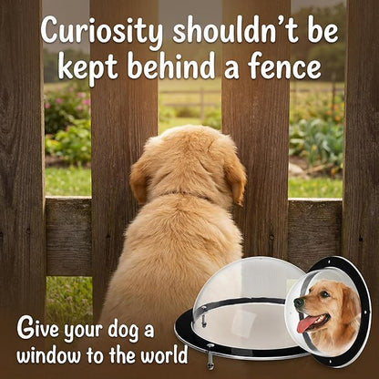 Goaste 2 Pack Dog Fence Window, 12.4 Inch Clear Pet Dome, Durable Plastic Pet Peek Windows Playground, Doggie Fence Safe Domes, Pets Supply for Dog Cat Horse, 12.4 x 4.9 Inch