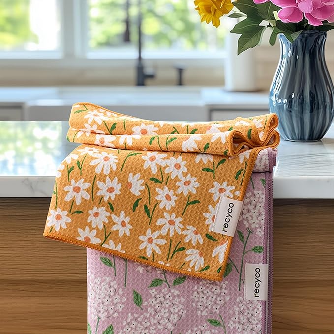 RECYCO Waffle Kitchen Towel Set of 2