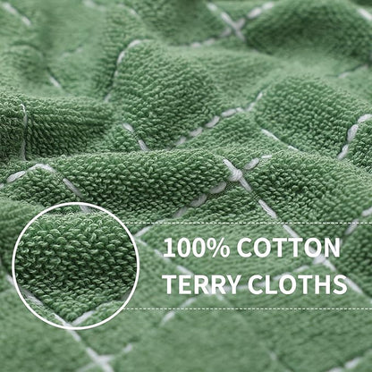 Homaxy 100% Cotton Terry Kitchen Towels, Checkered Designed, Soft and Super